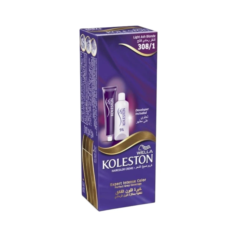 Wella Koleston Light Ash Blonde 308/1 Hair Color Cream - Permanent - Wella