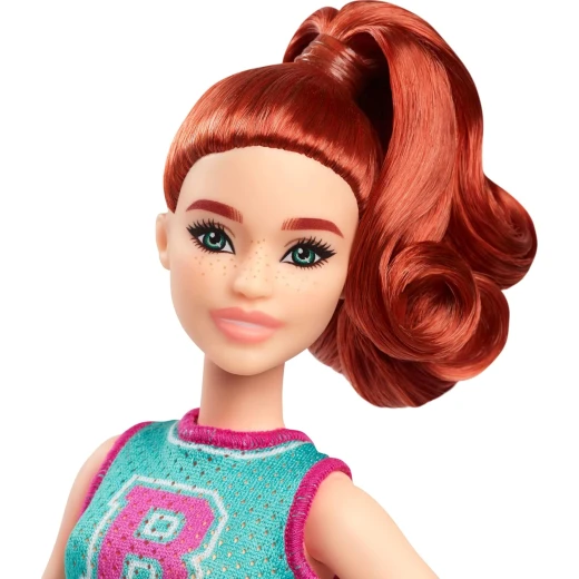 Mattel Barbie Fashionistas Doll #232 Red Hair Jersey Top Purple Skirt Kids Toy Gift - Barbie - Image 2