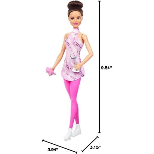 Mattel Barbie Ice Skater Fashion Doll with Pink Outfit and Ice Skates for Imaginative Play - Barbie - Image 4