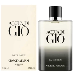 Giorgio Armani Acqua Di Gio Eau De Parfum 200ml Refillable for Men Fresh & Long Lasting Fragrance