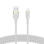 Belkin BoostCharge PRO Flex USB-A Braided Silicone Cable with Lightning Connector, 1M, White - Belkin