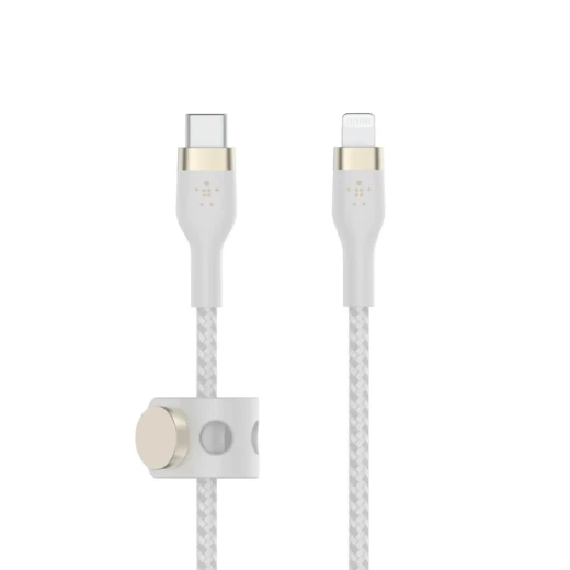 Belkin BoostCharge PRO Flex USB-A Braided Silicone Cable with Lightning Connector, 1M, White - Belkin - Image 3