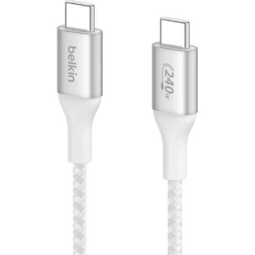 كابل بلكين بوست تشارج برو فليكس من USB-C إلى USB-C بطول 3 أمتار – أبيض