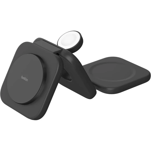 Belkin Fast Charge Pro Foldable Qi2-Certified Wireless Charger 3-in-1 Magnetic Charging Travel Pad 15W - MagSafe-Compatible Portable Charger for iPhone 16/iPhone 15/iPhone 14, Apple Watch 10, AirPods - Belkin - Image 2