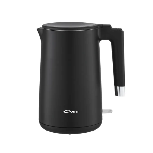 CONTI Electric Kettle 1.7L Black Plastic Body with Auto Shut Off and Boil Dry Protection, Featuring a 360 Degree Swivel Base and Cord Storage for Convenience, CK 6011 DB