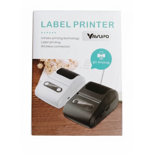 Vavupo Portable Wireless Thermal Printer for Labels, QR Codes, White