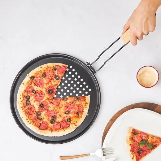 Karaca Debra Pizza Cooking Pan Metal 36cm Non-Stick Dishwasher Safe Cookware - karaca - Image 7