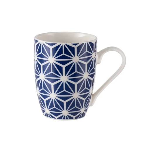 Madame Coco Sandy Blue and White Ceramic Coffee Mug 360 ml Perfect for Coffee or Tea Enjoy Your Favorite Beverage in Style Durable and Easy to Clean