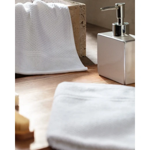 Madame Coco Luxurious White Hand Towel Set 2 Piece 100% Cotton Ultra Absorbent 30x46 cm Ideal for Bathroom and Guest Use - Madame COCO - Image 3