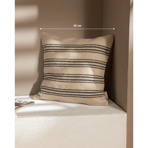Madame Coco Eze Jute Throw Pillow Cover, Natural and Black, 45x45 cm - Madame COCO - Image 3