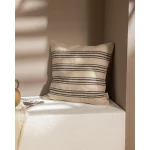 Madame Coco Eze Jute Throw Pillow Cover, Natural and Black, 45x45 cm - Madame COCO