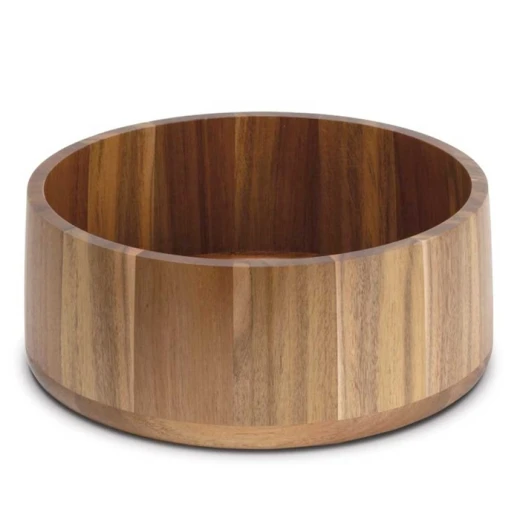 Pujadas Wooden Serving Bowl 30cm Diameter 12cm Height Natural Wood Grain Design Perfect for Salads and Pasta Dishes Durable and Stylish
