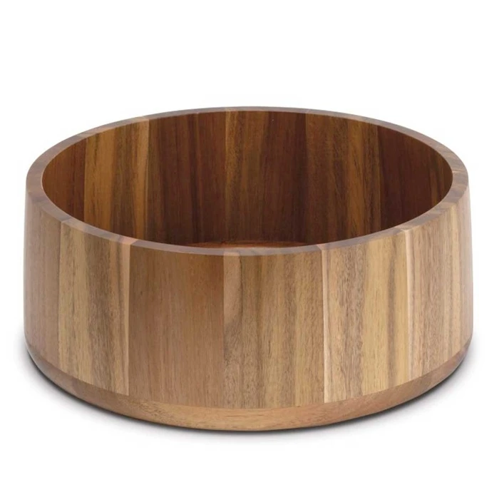 Pujadas Wooden Serving Bowl 30cm Diameter 12cm Height Natural Wood Grain Design Perfect for Salads and Pasta Dishes Durable and Stylish
