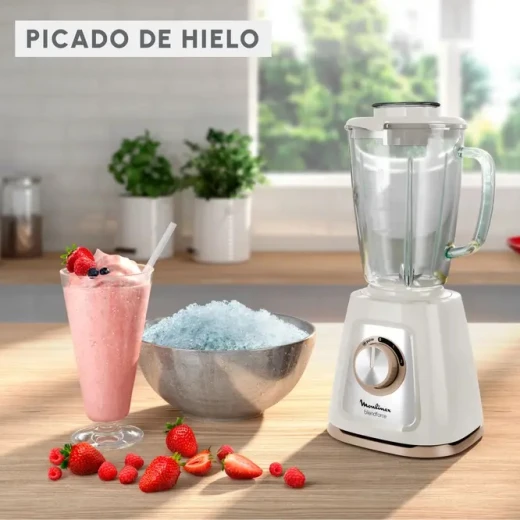 Moulinex Blendforce Blender 800W 1.75L Glass Jug Ice Crush Function Triple Lock System Overheat Protection Beige - MOULINEX - Image 3