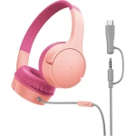 Belkin SoundForm Mini Kids Wired Headphones in Pink with Microphone, 85dB Volume Limit, USB-C to 3.5mm Dongle, Comfortable and Durable - Belkin
