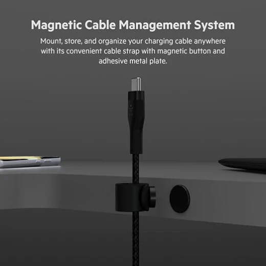 كابل شحن بيلكن فاست تشارج برو فليكس مضفر USB-C، يدعم Power Delivery، معتمد USB-IF، شحن سريع، بطول 1 متر، أسود - بيلكين - Image 4