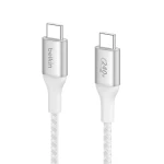 Belkin BoostCharge USB-C to USB-C Charging Cable, USB-IF Certified, 240W Power Delivery Fast Charging, 1m, White - Belkin
