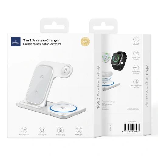 WiWU Foldable 3-in-1 Wireless Charger: Phone, AirPods, iWatch - Wiwu - Image 2