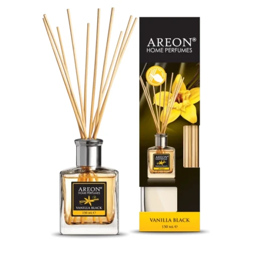 أعواد معطر جو أريون برائحة الفانيليا السوداء 150 مل، معطر جو يدوم طويلاً للمنزل والمكتب