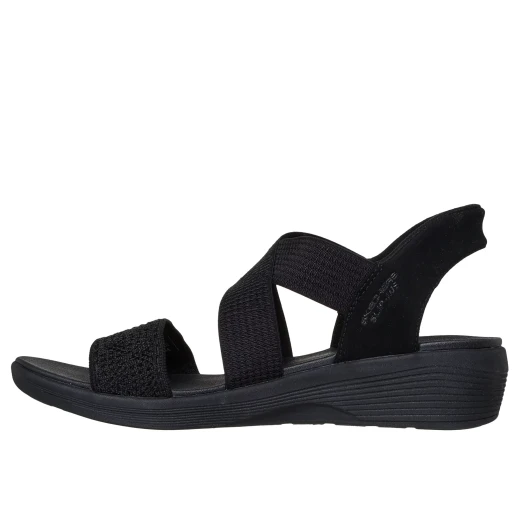 Skechers Women's Arya Very Demure Hands Free Slip Ins Black Vegan Sandal Featuring Stretch Cross Strap Design and Luxe Foam Comfort Insole for Women Size 36 - Skechers - Image 5