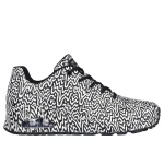 Skechers Street x Jen Stark Women's Uno White Sneakers Featuring Artist's Signature Drip Design, Air-Cooled Memory Foam Insole, and Skech-Air Midsole 38.5 - Skechers