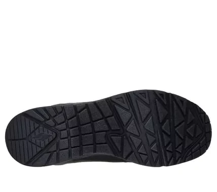 Skechers Street Men's Uno Alder Black Lace Up Sneaker With Air Cooled Memory Foam Insole And Skech Air Visible Airbag Midsole, Duraleather Upper, Style 183012, Size 45, Black Color - Skechers - Image 11