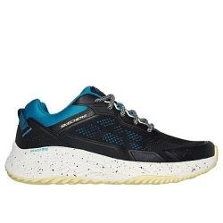 Skechers Men's Bounder RSE Athletic Sneakers in Black, Featuring Engineered Knit Upper, Air-Cooled Memory Foam Insole, and Size 40 for Ultimate Comfort and Style