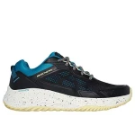 Skechers Bounder RSE Men's Sporty Lace Up Athletic Shoes Engineered Knit Upper with Molded Overlays Air Cooled Memory Foam Insole Speckled Midsole Black 46 Size Comfort Fit - Skechers