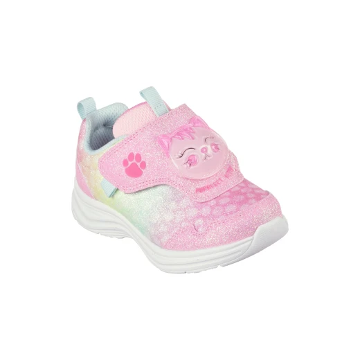 Skechers Girls' Infant Glimmer Kicks Pink Glitter Sneakers With Skech Pets Design Featuring Sound Activated Lights Size 25 For Toddlers And Babies - Skechers - Image 3