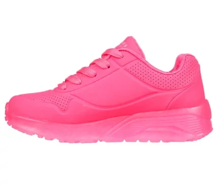 Skechers Girls' Uno Ice Fashion Sneakers Pink 35 with Air Cooled Memory Foam Insole and Translucent Wedge Cushioned Midsole. Stylish Lace Up Durabuck Upper. - Skechers - Image 10