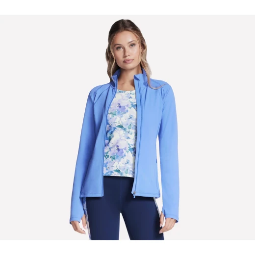 Skechers GoWalk Women's Athletic Jacket XL Blue with GO FLEX Fabric Mock Neck Zip Front Long Sleeves Thumbholes and Concealed Zip Pockets for Optimal Comfort and Performance Skechers GoWalk Women's Athletic Jacket XL Blue with GO FLEX Fabric Mock Neck Zip Front Long Sleeves Thumbholes and Concealed Zip Pockets for Optimal Comfort and Performance