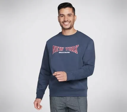 Skechers Men's Skech-Sweats NY Crew Charcoal XL Pullover Sweatshirt with New York Patch Graphic. Made from Soft Brushed Terry Fabric, Classic Style for Everyday Wear, Crew Neck Skechers Men's Skech-Sweats NY Crew Charcoal XL Pullover Sweatshirt with New York Patch Graphic. Made from Soft Brushed Terry Fabric, Classic Style for Everyday Wear, Crew Neck
