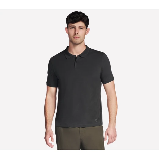 Men's Pima Signature Polo Dark Brown M Size with Tiger Head Rhinestone Detail and Brand Print on Cotton Jersey Fabric - Skechers - Image 2