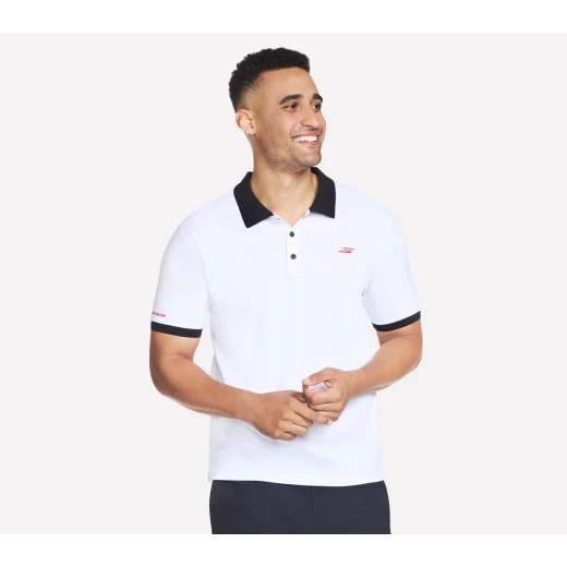 Skechers Victory Men's Polo T-Shirt White Short Sleeve Comfort Fit Collared Shirt Logo Detail Size Large Perfect for All Day Wear - Skechers - Image 4