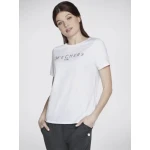 تي شيرت سكيتشرز للنساء بتصميم Shine Tee أبيض قطن مزيج أكمام قصيرة - سكيتشرز