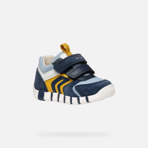 IUPIDOO Baby First Steps Sneakers Navy Blue Soft Suede Mesh 26 Breathable Lightweight Cushioning Design for Baby Boys Comfortable Footwear Ideal Partner for Little Adventurers - Geox - Image 12