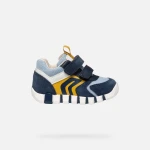 IUPIDOO Baby First Steps Sneakers Navy Blue Soft Suede Mesh 26 Breathable Lightweight Cushioning Design for Baby Boys Comfortable Footwear Ideal Partner for Little Adventurers - Geox