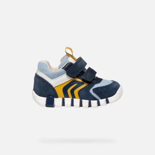IUPIDOO Baby First Steps Sneakers Navy Blue Soft Suede Mesh 26 Breathable Lightweight Cushioning Design for Baby Boys Comfortable Footwear Ideal Partner for Little Adventurers - Geox - Image 2