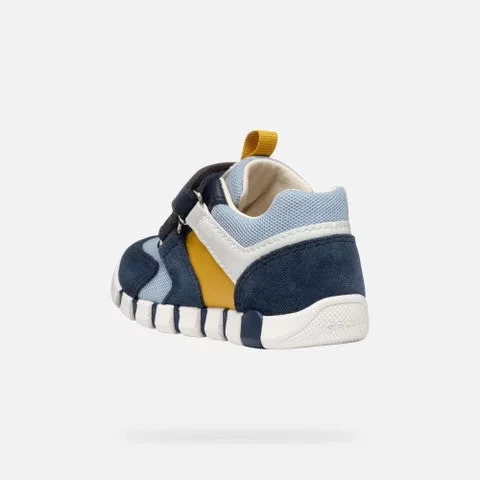 IUPIDOO Baby First Steps Sneakers Navy Blue Soft Suede Mesh 26 Breathable Lightweight Cushioning Design for Baby Boys Comfortable Footwear Ideal Partner for Little Adventurers - Geox - Image 3