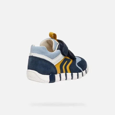 IUPIDOO Baby First Steps Sneakers Navy Blue Soft Suede Mesh 26 Breathable Lightweight Cushioning Design for Baby Boys Comfortable Footwear Ideal Partner for Little Adventurers - Geox - Image 7