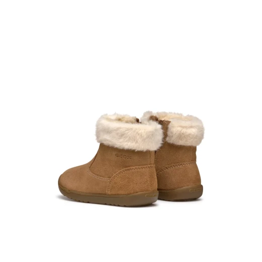 Geox Macchia Baby Ankle Boots Brown Suede with Faux Fur Trim First Steps Boot 22 for Baby Girls Comfortable and Stylish - Geox - Image 10