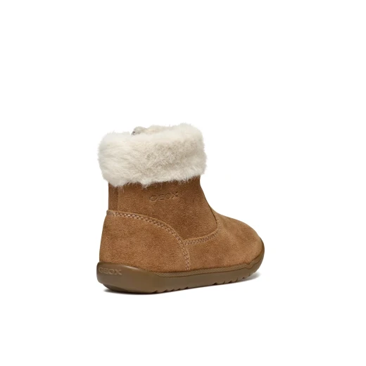 Geox Macchia Baby Ankle Boots Brown Suede with Faux Fur Trim First Steps Boot 22 for Baby Girls Comfortable and Stylish - Geox - Image 13