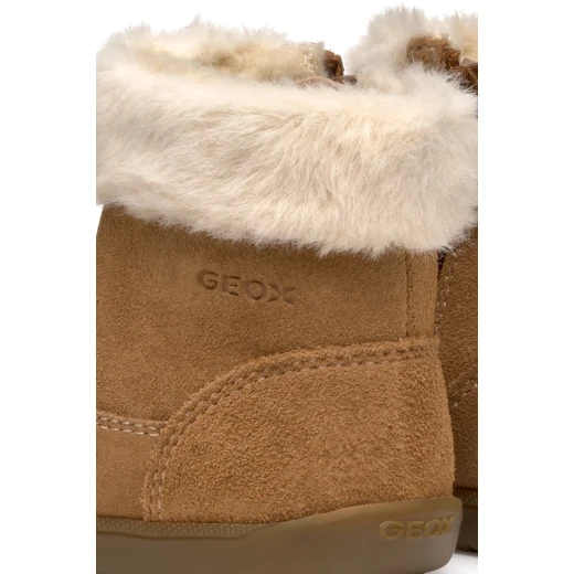Geox Macchia Baby Ankle Boots Brown Suede with Faux Fur Trim First Steps Boot 22 for Baby Girls Comfortable and Stylish - Geox - Image 8