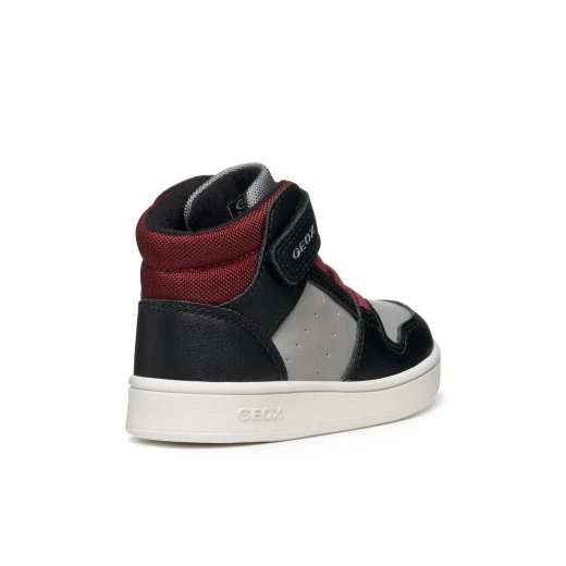 ECLYPER Baby Boys Basketball Sneakers Black Leather Effect Mid Cut Sporty Design Comfortable Everyday Wear Size 23 Perfect for Baby Boys Contemporary Style B465LA.000BC.C0241 - Geox - Image 4