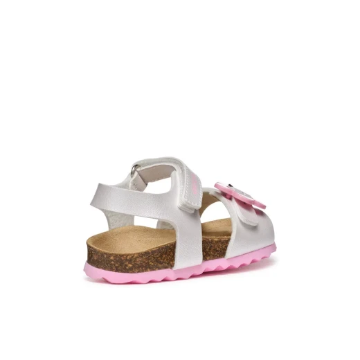 Geox Chalki Baby Girls Sandals White Pearlescent Leather Effect Open Toe with Adjustable Riptape Closure Breathable Design Adorned with Embellishments Size 25 For Stylish Comfort - Geox - Image 13
