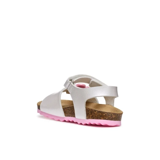 Geox Chalki Baby Girls Sandals White Pearlescent Leather Effect Open Toe with Adjustable Riptape Closure Breathable Design Adorned with Embellishments Size 25 For Stylish Comfort - Geox - Image 8