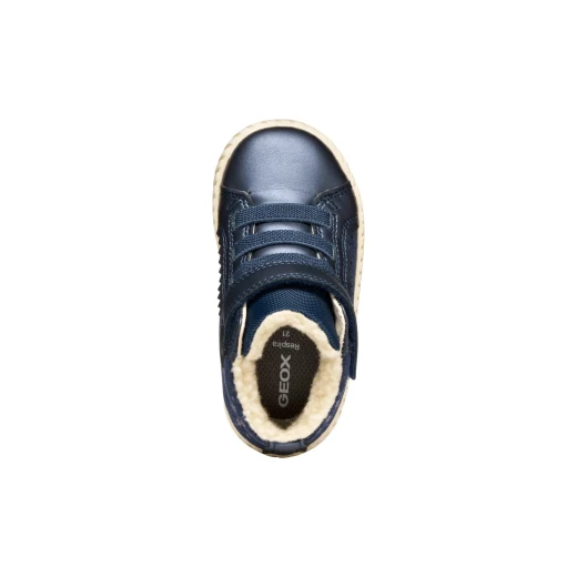 Geox Mirrorless Baby Sneakers Navy Blue 22 for Infant Girls Suede Like Material Pearlescent Leather Effect Sporty Casual Shoes Comfortable for Everyday Wear B5669A.0AUAJ.C4002 - Image 6