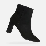 Geox Pheby 80 Woman Ankle Boot Black Suede 36 Comfortable Breathable Boot for Women Formal Occasions Stylish High Heel Elegant Design Fast Delivery Easy Exchange - Geox