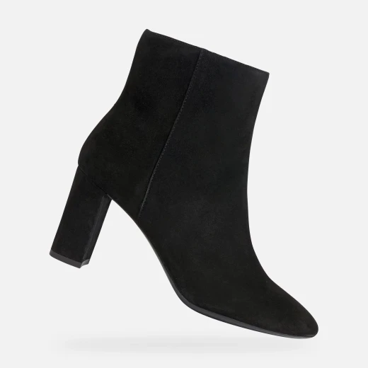 Geox Pheby 80 Woman Ankle Boot Black Suede 36 Comfortable Breathable Boot for Women Formal Occasions Stylish High Heel Elegant Design Fast Delivery Easy Exchange - Geox - Image 2