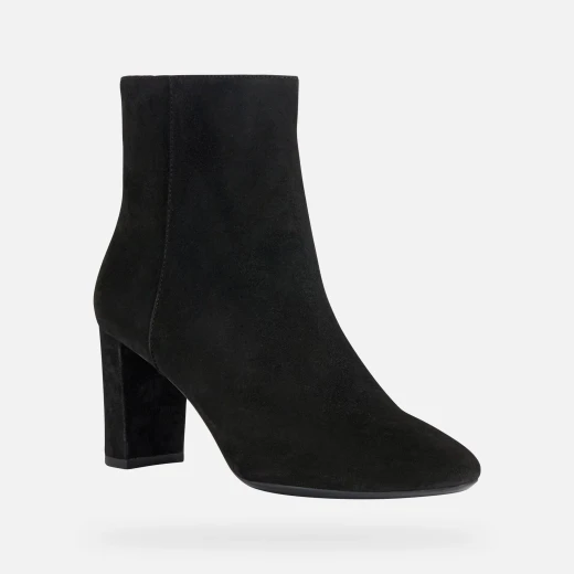 Geox Pheby 80 Woman Ankle Boot Black Suede 38 Comfortable Breathable Stylish High Heel Bootie Elegant Formal Wear Women's Footwear Fast Delivery Easy Exchange - Geox - Image 3